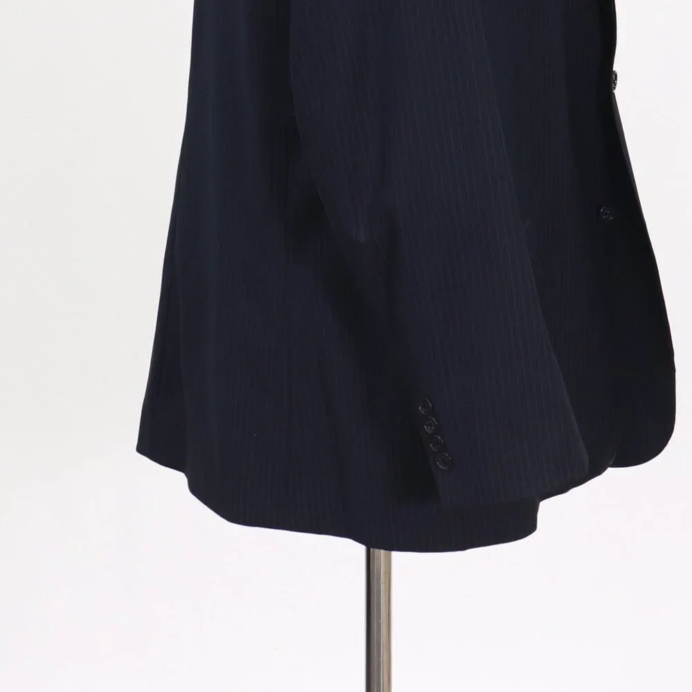 Calvin Klein 48L Navy Blazer Sport Coat Jacket 3-Button Stripe Y893